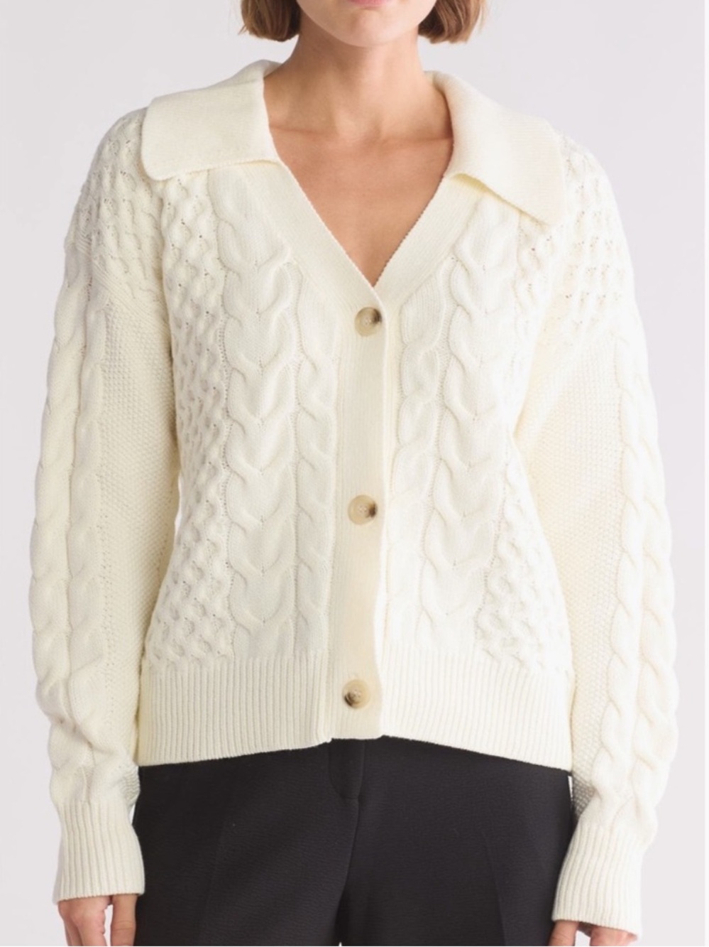 Parker Johnny Collar Knit Cardigan Size XL